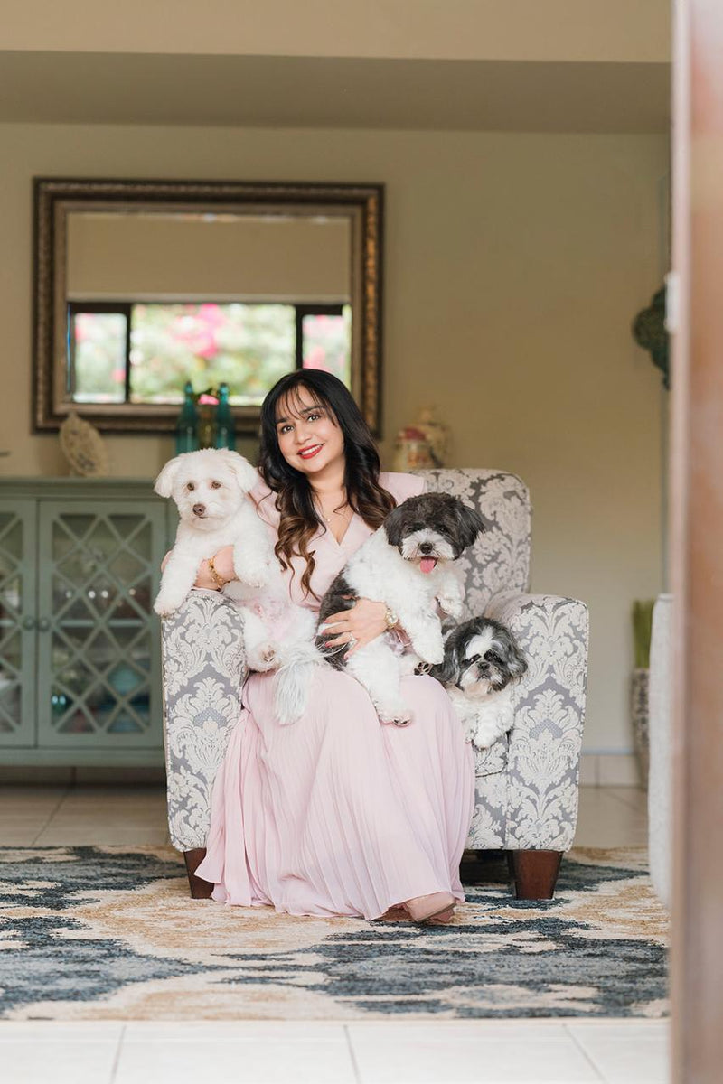 Sonal with her dogs