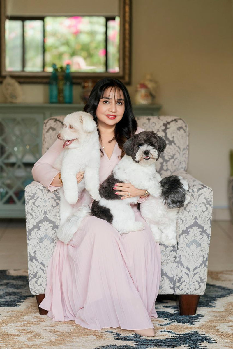 Sonal with her dogs